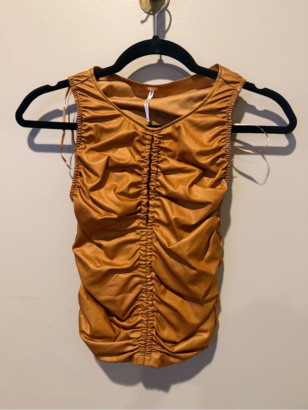 Free People  Ruched Tank Top | Cognac Brown | Sleeveless